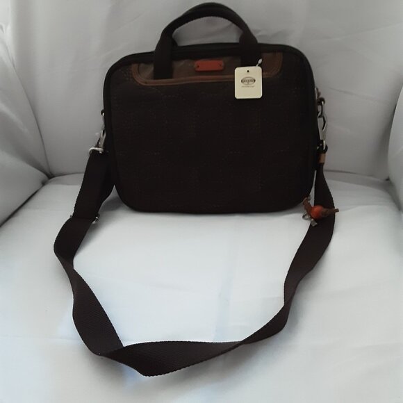 NWT Fossil Key Per Netbook Tablet Brown and Orange Bag - Picture 7 of 8